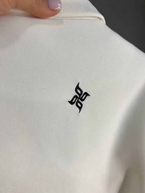 Піджак жіночий Qidian 92208 з лампасами на рукавах оверсайз широкий спортивний стиль one size, білий Одеса - фото 6