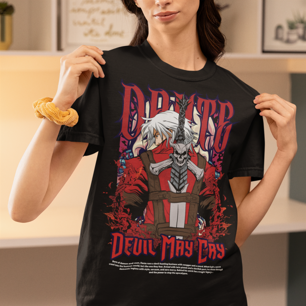 Футболка з аніме принтом Данте Схоотінг Дмк Преміум оверсайз (S/M/L) Чорний AnimeJ0771 Дніпро - фото 2