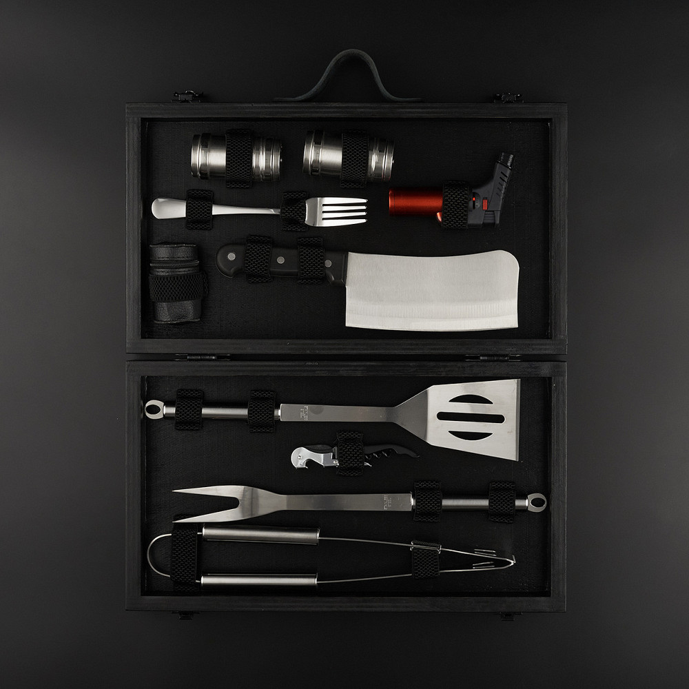 Шампури подарункові набір бокс для пікніка гриля та барбекю Оригінальні Віп подарунки на день народження татові, хлопцю, Тернопіль - фото 2