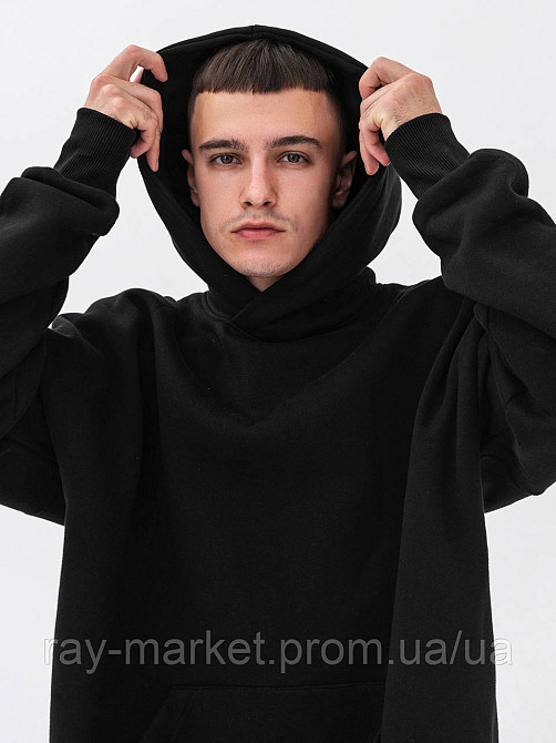 Худи оверсайз утепленное RAY OVERSIZE мужское черное (U0404M-Black) Киев - изображение 2