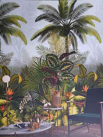 Шпалери вінілові Grandeco One roll one motif 1.59x2.8 панно мурал пальми дерева зелені листя Київ