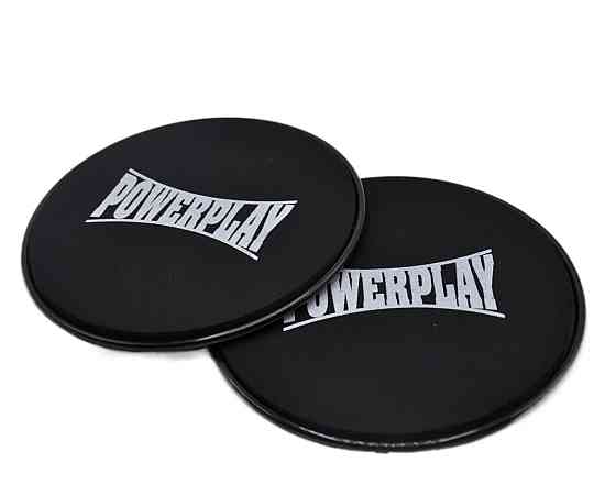 Диски-слайдери для ковзання фітнесу та пілатесу PowerPlay 4332 Sliding 18см Чорні Київ