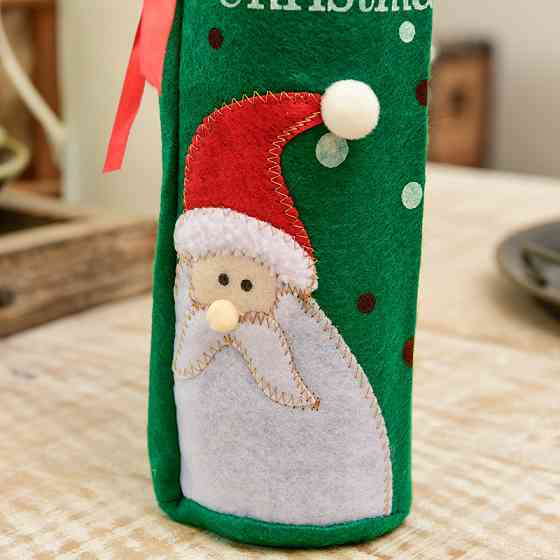 Новогодний декор на бутылку 30 на 12 см разноцветный Киев