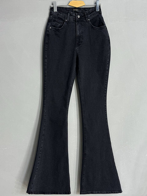 Джинси жіночі Sherocco 7032 кльош від коліна висока посадка стрейчеві чорні, чорний, 30, 30, 77 см, 105 см Київ - фото 10