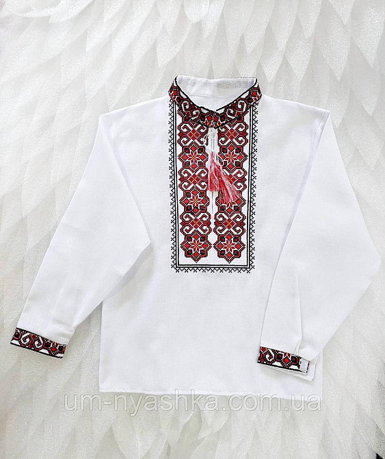 Вишиванка на домотканному полотні для хлопчика "Легенда" червона із синім р.110 Кривий Ріг - фото 8