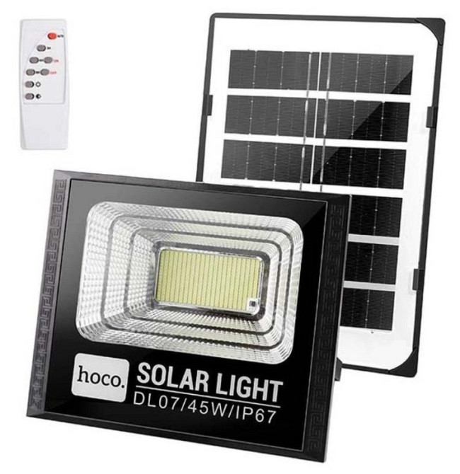 Лампа вулична HOCO DL07 Plus із сонячною панеллю, чорна Винница - изображение 1