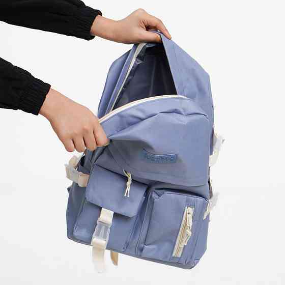 Набір шкільний Рюкзак 40х29х12 см,Сумка,Шоппер,Пенал,Блакитний SBR Київ