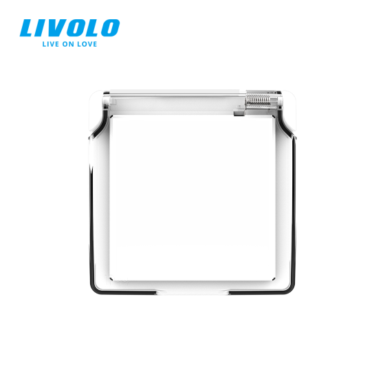 Кришка для розетки LIVOLO IP44 – захист від вологи та бризок, біла (VL-XW001-2W) Коломия