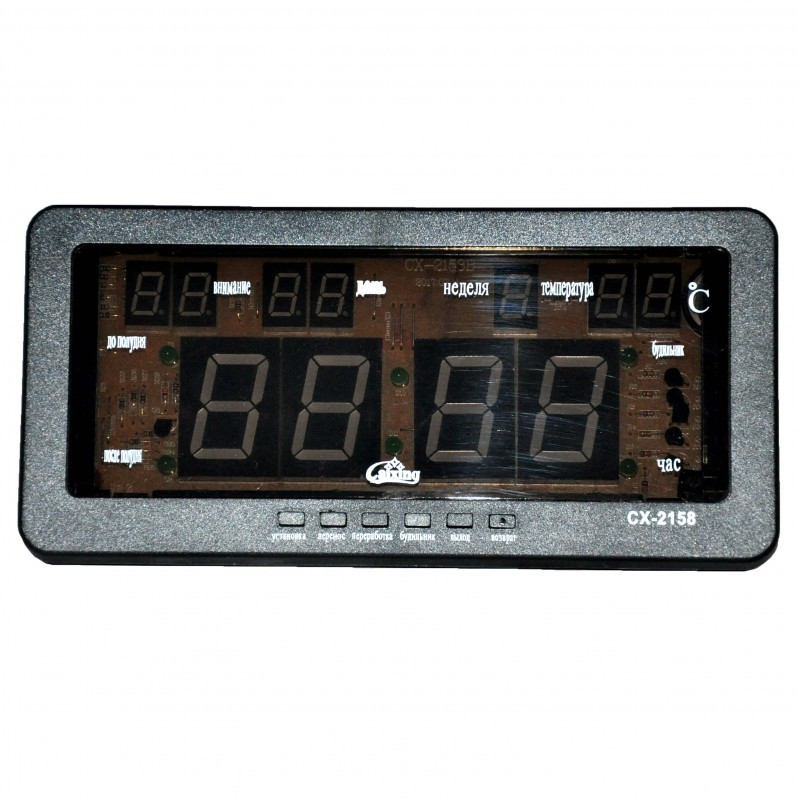 Універсальний електронний настільний годинник CAIXING CX-2158 із зеленим LED-дисплеєм для дому та офісу Одеса - фото 9