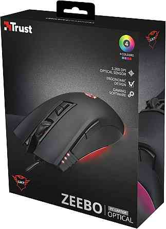 Игровая геймерская мышь Trust Gaming GXT 121 Zeebo проводная с подсветкой, 3200 DPI, 7 программируем Киев
