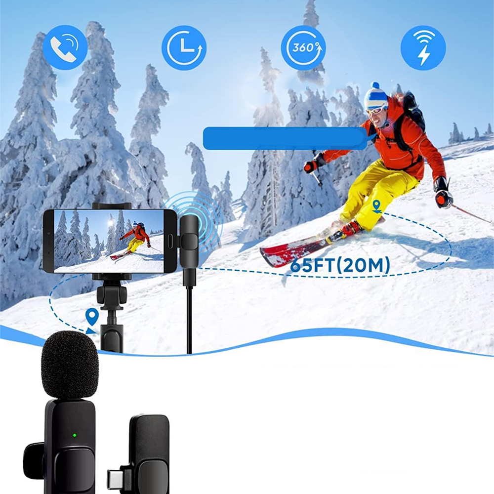 Мікрофон бездротовий петличний для смартфона з Type-C K8 / Петличка на одяг з прищіпкою Київ - фото 8