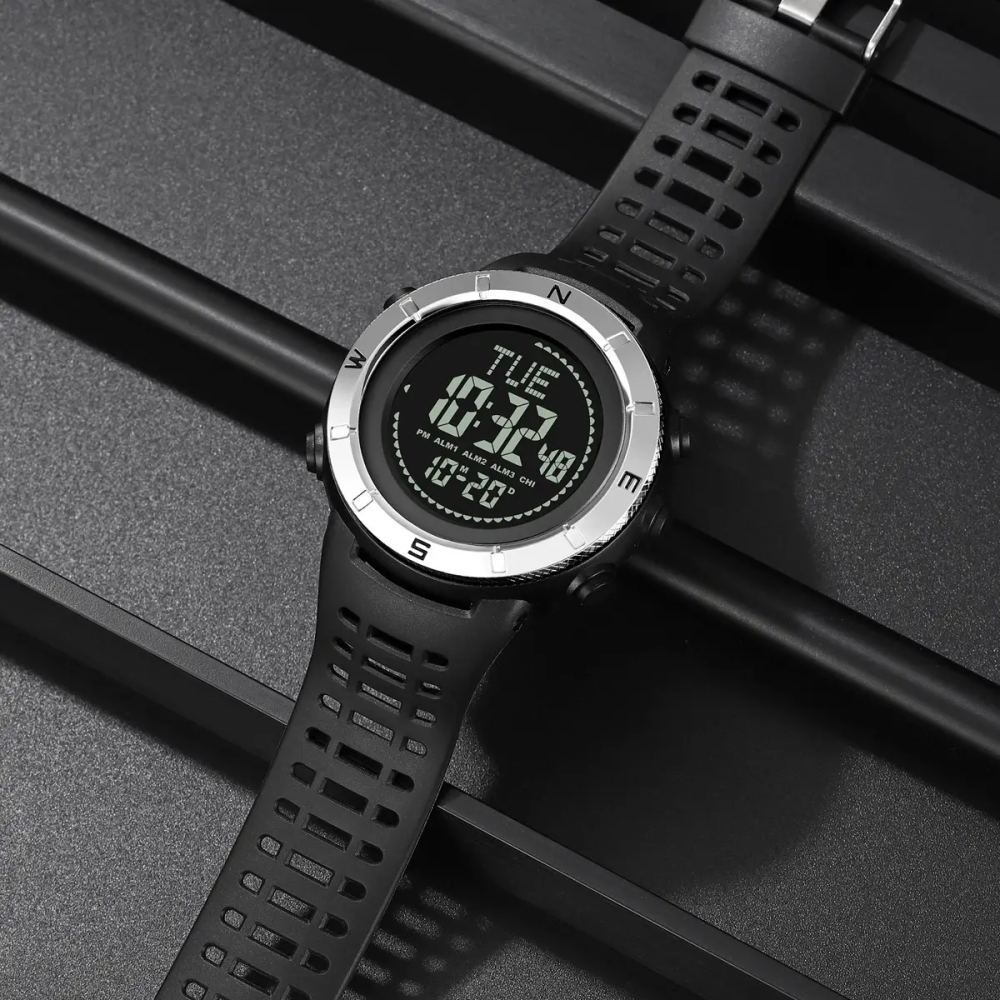 Годинник чоловічий спортивний з компасом Skmei 2096 Compass (Чорний з сріблястим) Київ - фото 5