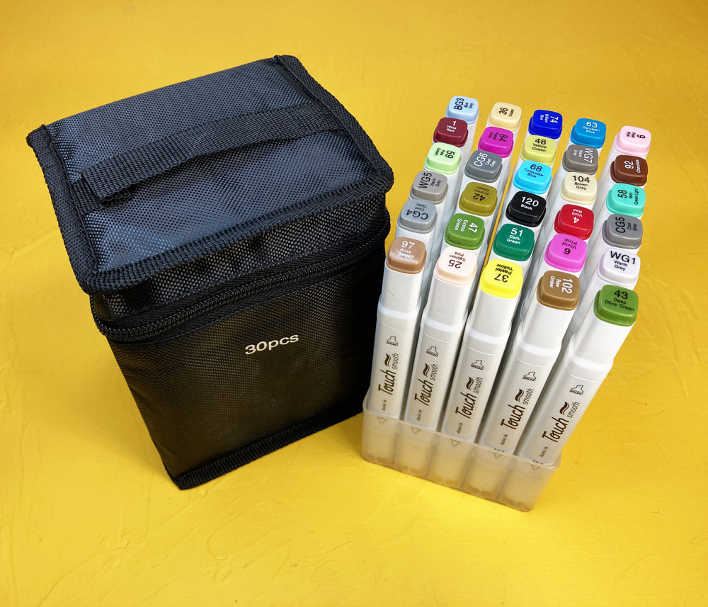 Маркеры TOUCH 30 цветов! Набор качественных двусторонних маркеров для скетчинга на спиртовой основе! Каменец-Подольский - изображение 3