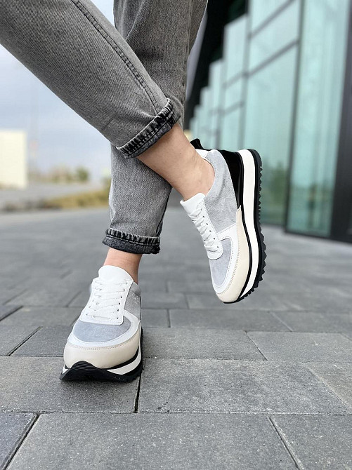 ALEX BENZ Кросівки жіночі ALEX BENZ DJ66 сірі (весна-осінь, шкіра+замша натуральна) (5014) Коломия - фото 3