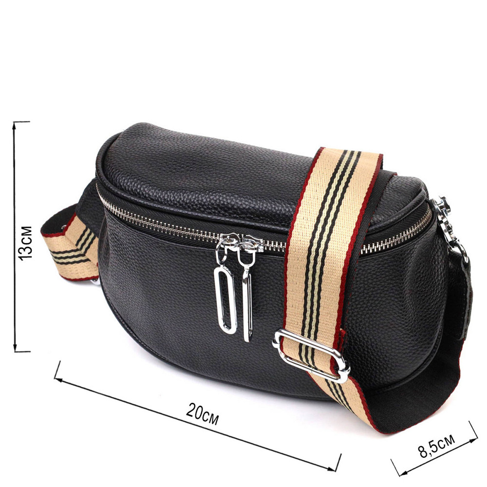 Оригинальная женская сумка через плечо из натуральной кожи 22122 Vintage Черная Киев - изображение 3