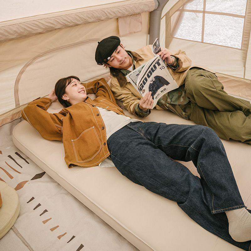 Самонадувний матрац 10 см подвійний з помпою Naturehike NH20FCD08, бежевий Киев - изображение 4