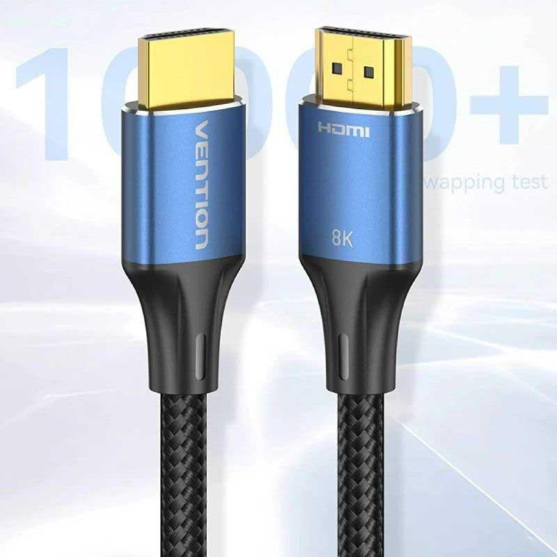 Кабель Vention Cotton Braided HDMI-A Male to Male HD v2.1 Cable 8K 5M Blue Aluminum Alloy Type (ALGLJ) Киев - изображение 7