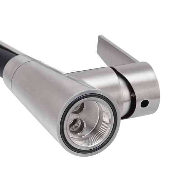 Кухонний змішувач з чорним силіконовим виливом Koer KI-70022-02 (з нерж. сталі) (KR4799) Київ