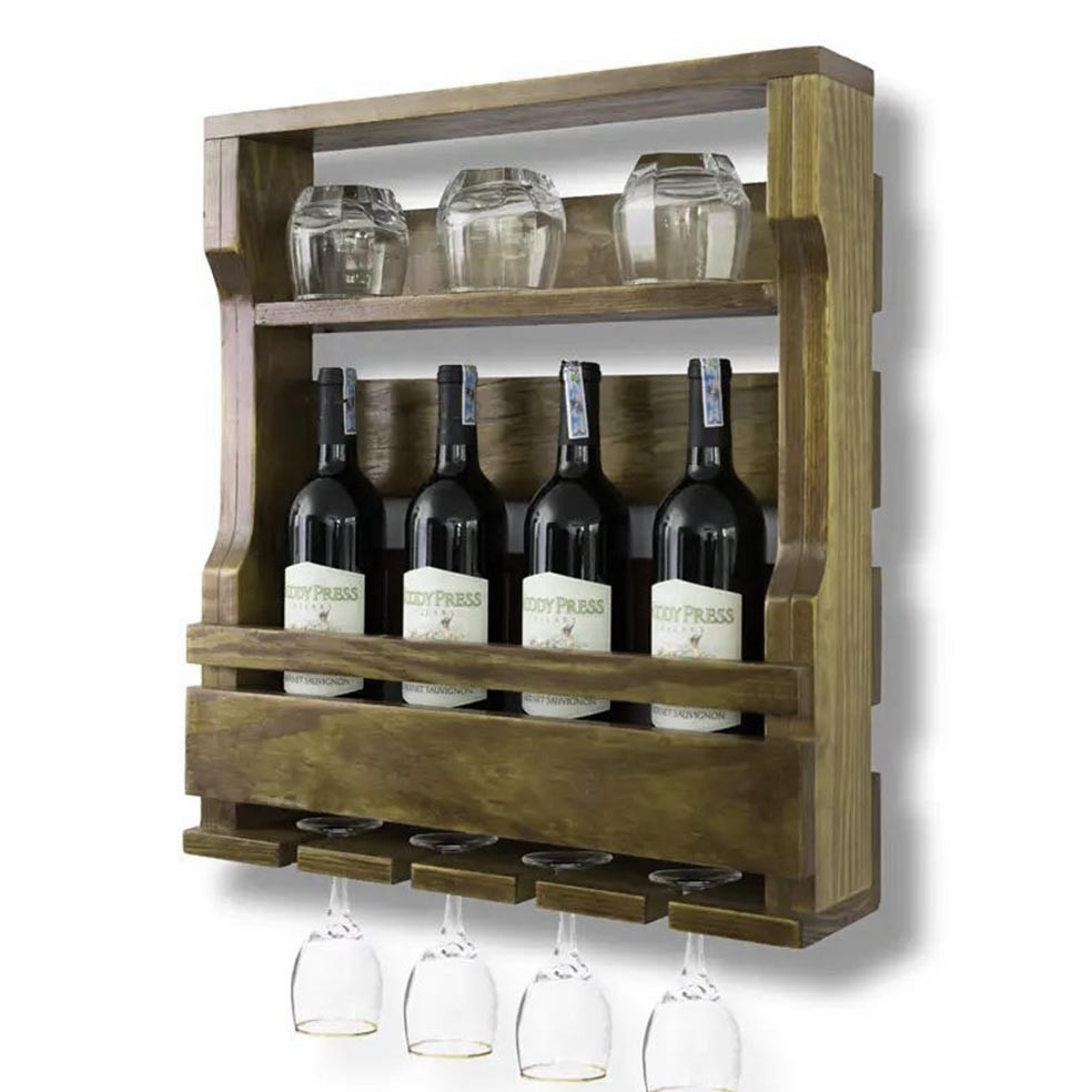 Настенная винная полка 