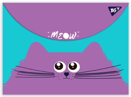 Папка-конверт на кнопці А4 "Yes" Kittycon пластик, 491999, шт Київ