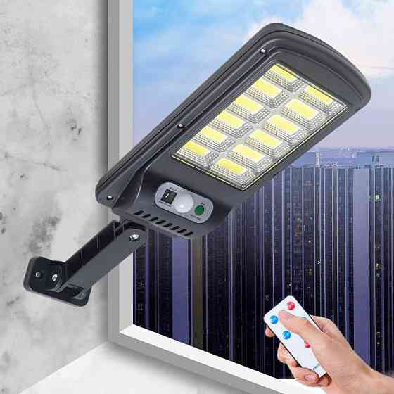 Ліхтар вуличний на сонячній батареї, з пультом, BK-128B-12COB / Акумуляторний прожектор на вулицю Київ