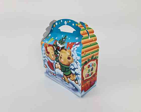 Новорічні коробки для цукерок No 199 (1000-1200 г) Ведмежата на котку (25 шт.) Харків