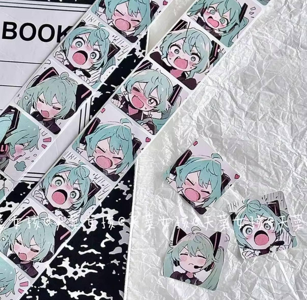 Аниме наклейки Hatsune Miku (Хацуне Мику) в рулоне, 12 дизайнов Киев - изображение 2