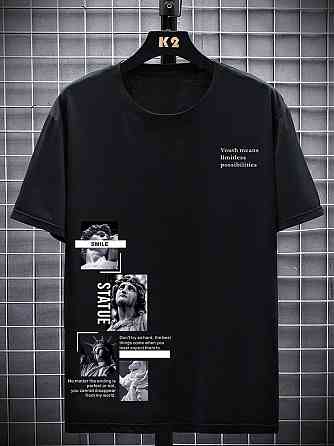 Футболка чоловіча с принтом  44 Чорний 2634326215 Дніпро