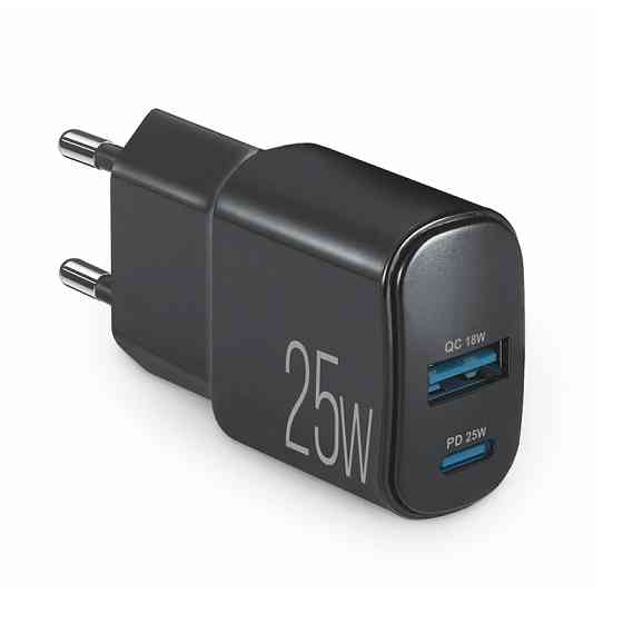 Сетевое зарядное устройство Brevia ePower PD25W USB-C+USB-A черный Львов