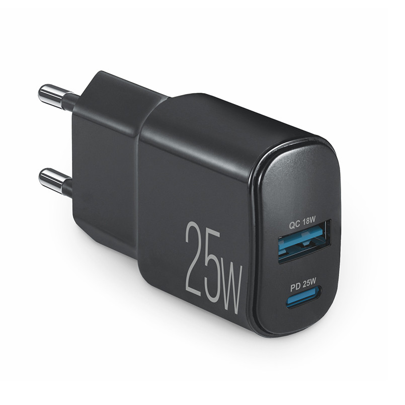 Мережевий зарядний пристрій Brevia ePower PD25W USB-C+USB-A чорний Львів - фото 1