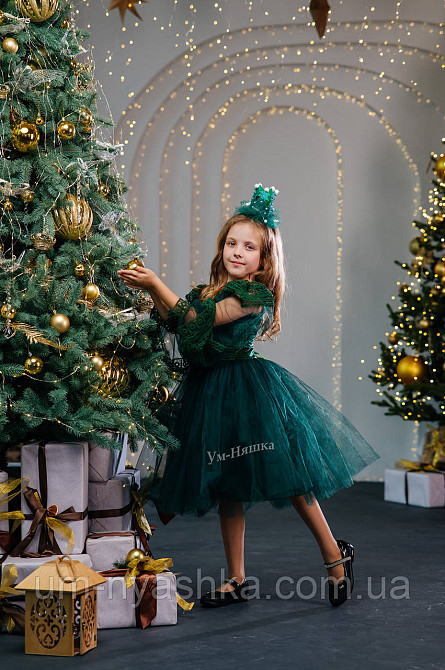 Зелене пишне плаття з рукавами 110-128 Кривий Ріг - фото 16