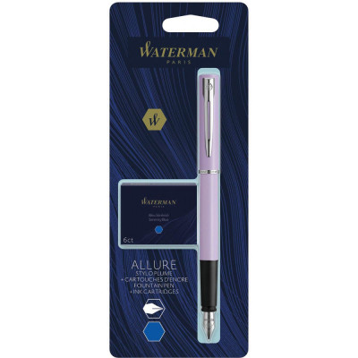 Ручка пір'яна Waterman ALLURE Pastel Purple CT FP F + Картриджі Mini блістер (13 319b2) Вінниця - фото 3