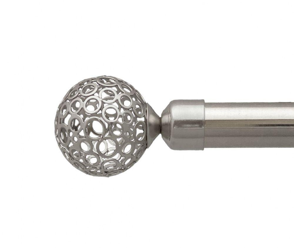 Карниз Orvit Савона металевий дворядний техно гладка труба кільце металеве Нержавіюча Сталь 25\19 мм 240 см (00-00026571) Львів - фото 2