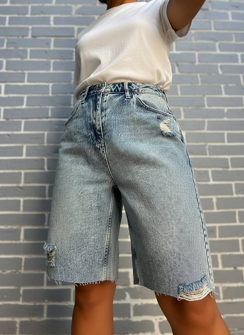 Шорти жіночі джинсові Women Denim 2038-977 бермуди рвані блакитні, блакитний, 34 Київ - фото 19