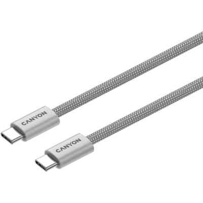 Дата кабель USB-C to USB-C 1.0m 60W Magnet Braided Light Grey Canyon (CND-CCMG60AB15LG) Вінниця