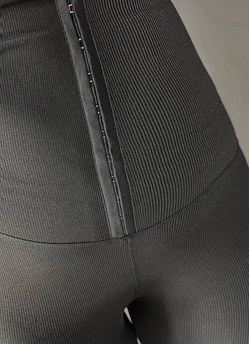 Лосини жіночі Kenalin D2 корсет на гачках в рубчик тонкі чорні, чорний, L Київ - фото 10