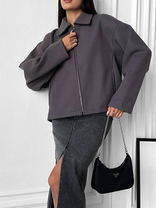 Женский теплый базовый оверсайз жакет на молнии из кашемира Одесса - изображение 3