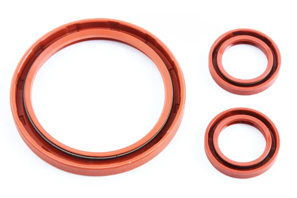 Сальник коленвала 2108 КРТ обрезиненный красный (3 шт.) Винница - изображение 2