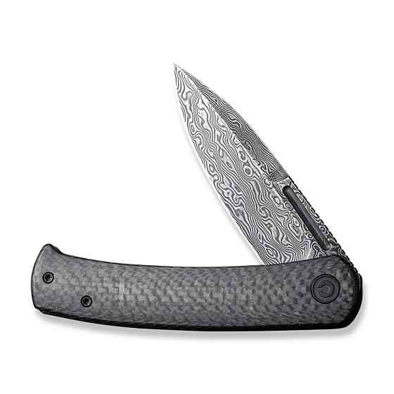 Ніж складаний туристичний Civivi Caetus Flipper, (8.8 см) Damascus / Carbon Fiber Київ