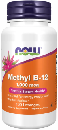 Вітамін В12 (Метилкобаламін) Now Foods Methyl B-12 1000mcg 100 lozenges Київ