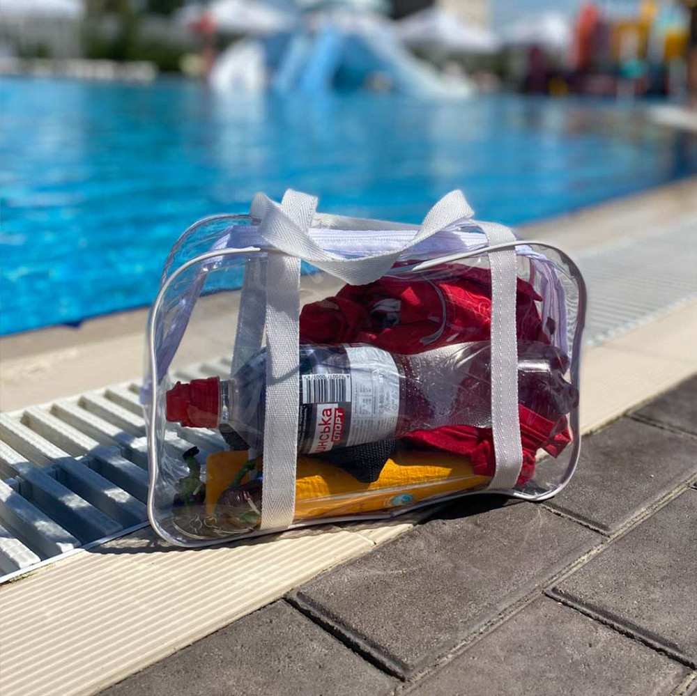 Прозора сумка з довгими ручками розмір М р009-white (біла) Суми - фото 1