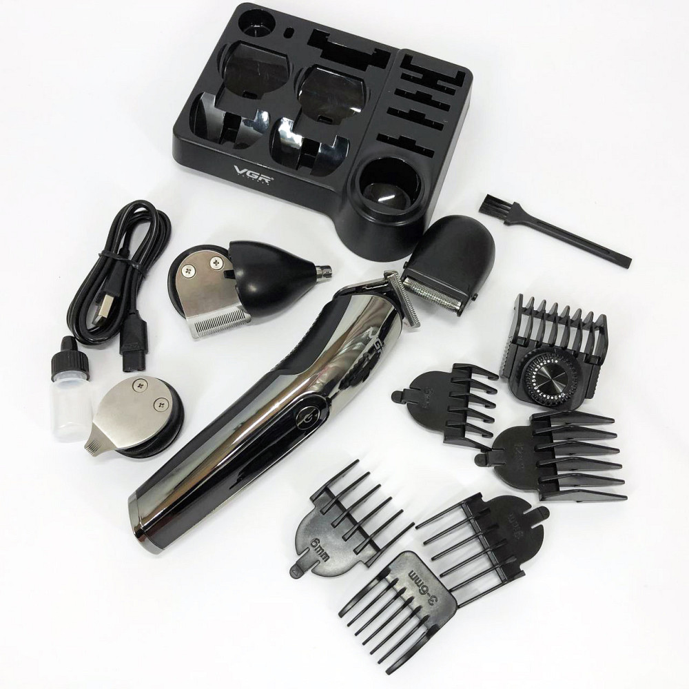 Акумуляторна машинка для стрижки волосся з насадками, Універсальні машинки для стрижки волосся AL-27 Львів - фото 12