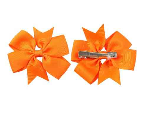 Дитяча заколка-бантик помаранчева, 1шт., розмір бантика 8см Київ