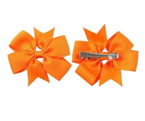 Дитяча заколка-бантик помаранчева, 1шт., розмір бантика 8см Київ - фото 1