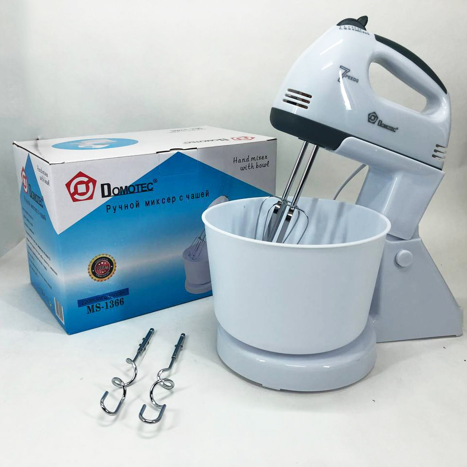 Ручний переносний міксер Domotec MS-1366 2 л, Міксер кухонний стаціонарний, Міксери з чашею XC-35 Івано-Франківськ - фото 7