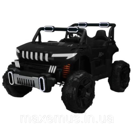 Двухместный детский электромобиль аккумуляторный SP-8688 детский джип электромобиль 12В с пультом управления черный Мостиська