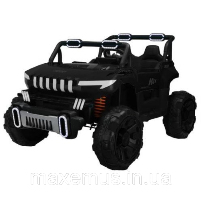 Двухместный детский электромобиль аккумуляторный SP-8688 детский джип электромобиль 12В с пультом управления черный Мостиська - фото 1