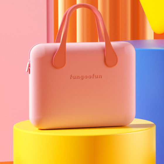 Сумка для ноутбука или планшета 16 дюймов Fungoofun, силиконовая,EVA влагостойкая, противоударная,розовая Каменец-Подольский