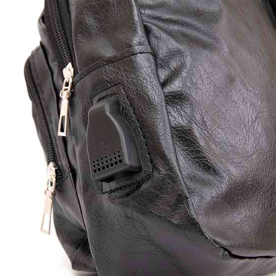 Сумка крос боді з емблемою зі шкірозамінника Vintage 20568 Чорна Київ