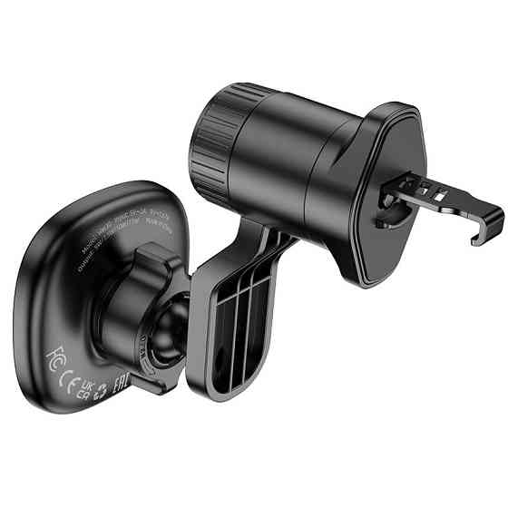 Автотримач для телефона з БЗП HOCO HW30 Crown magnetic wireless charging car holder (air outlet) Black Metal Gray Одеса